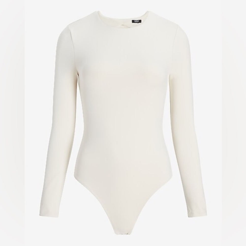 Express Scoop Neck High Compression Body Contour Bodysuit Size Small in Swan